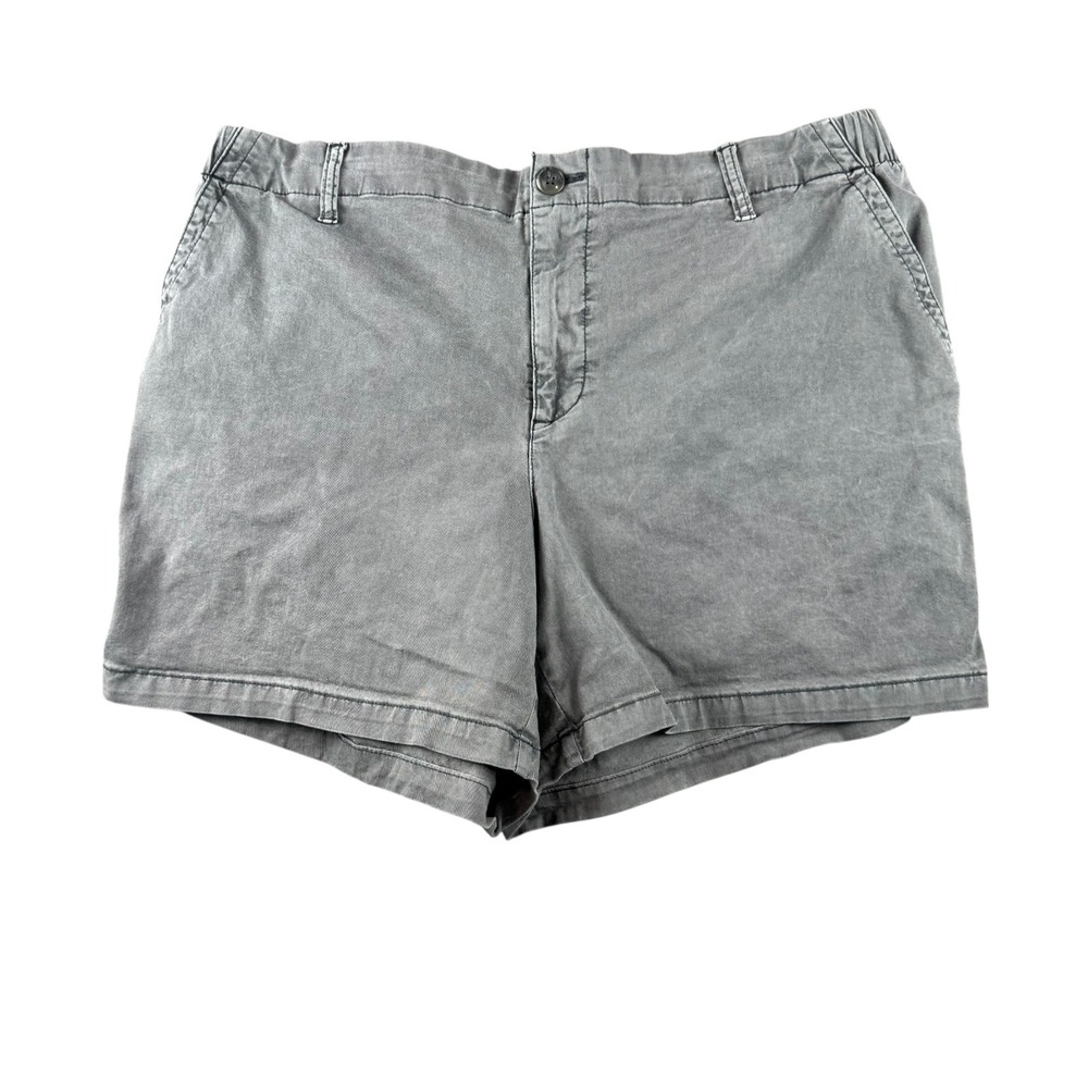 Old Navy Everyday Shorts Gray Twill Elastic Back Waist Mens XL 5 Inch Inseam